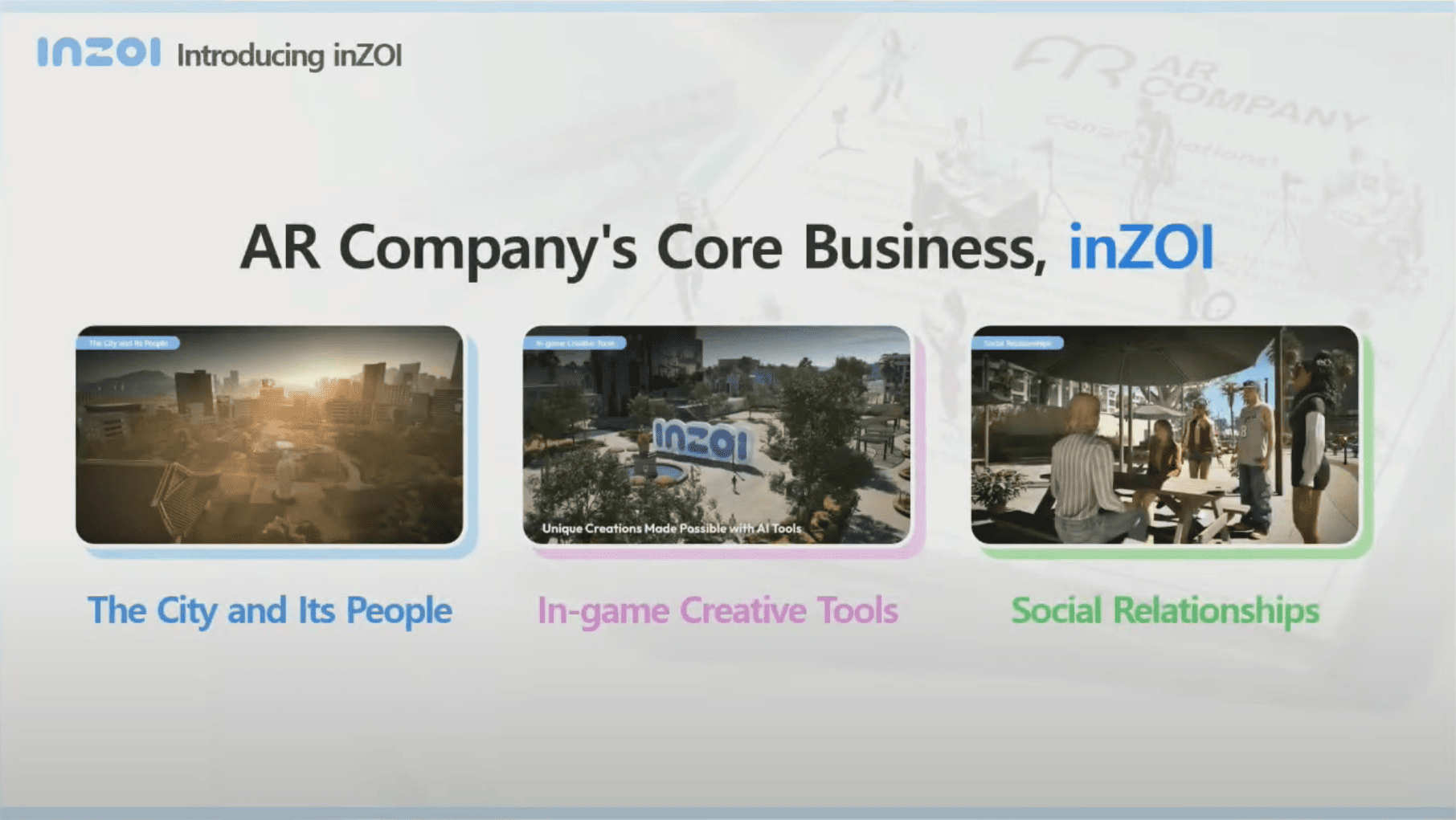 AR Company's Core Business, inZOI